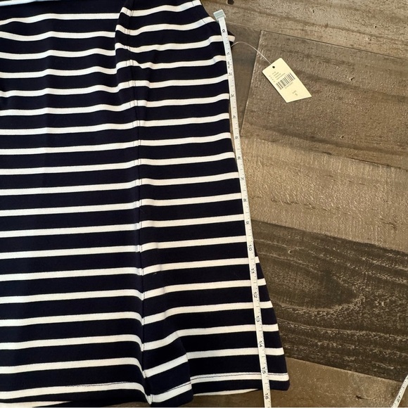 Maeve Blue and White Off-the-Shoulder Fitted Blouse - Picture 12 of 13